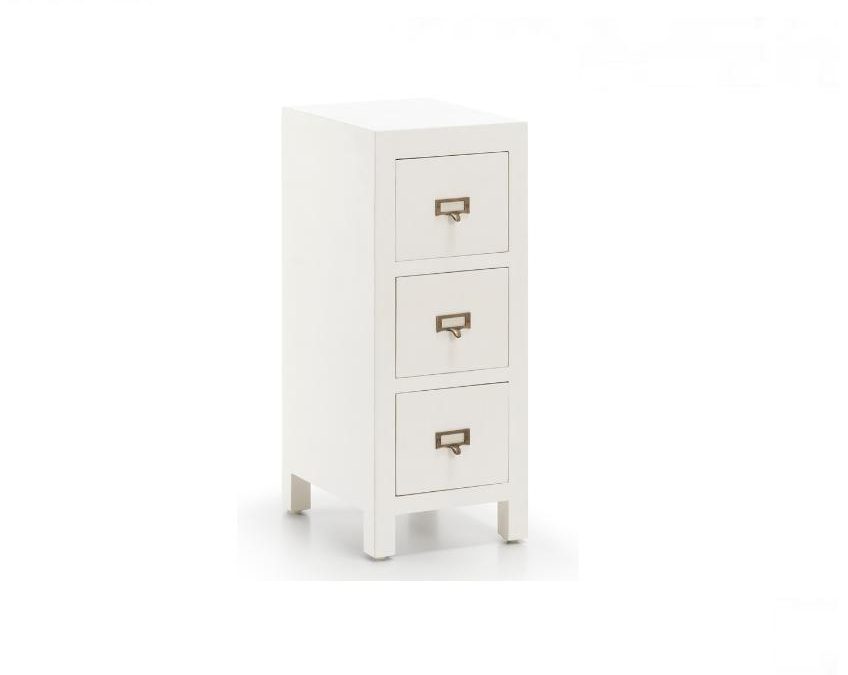 MESILLA 3 cajones. Madera de Mindi. Medidas: 30 x 36 x 72 cm alto