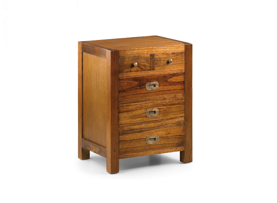 MESILLA 3+2 CAJONES. Madera de Mindi. Medidas: 50 x 40 x 65 cm alto