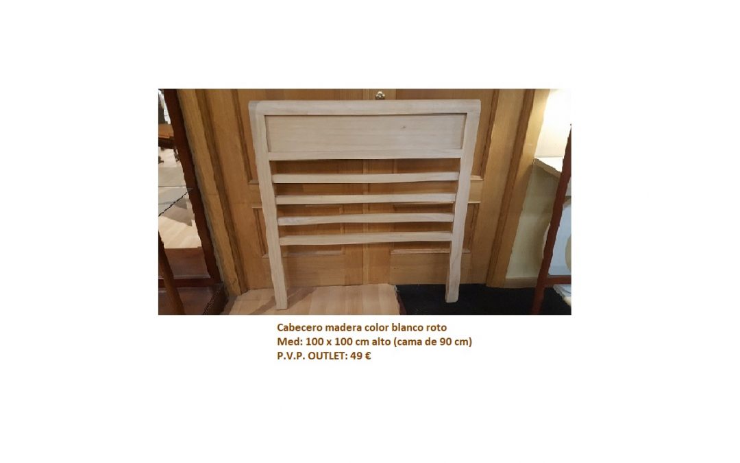 CABECERO para somier de 90 cm blanco roto