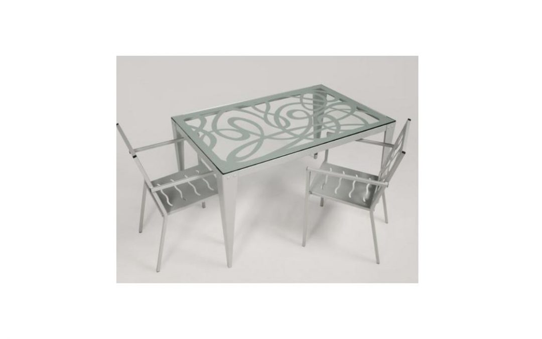 CONJUNTO de jardín en forja mesa y sillones. Varios acabados y tamaños a elegir.