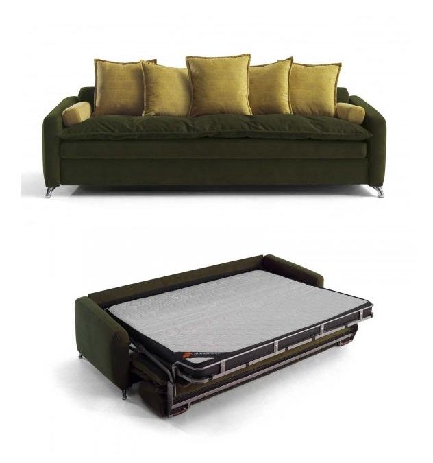 Sofá cama 3 plazas de apertura transversal. Medidas:236 x 96 x 73 cm alto.Cama de 160 x 190 x 12. Varias telas a elegir