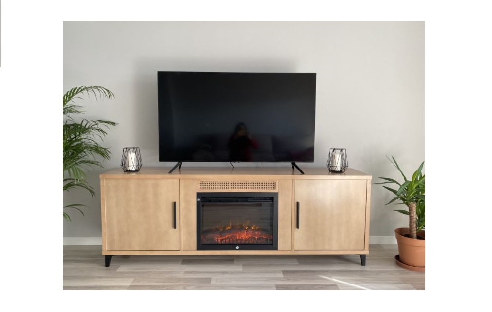 consola de TV con chimenea eléctrica estufa mueble para televisores hasta  55
