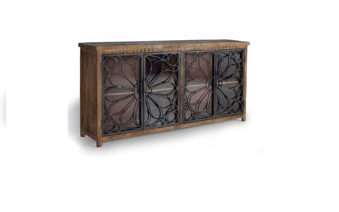 APARADOR 4 PUERTAS MADERA DE MANGO CON DETALLES EN METAL MED: 190 X 40 X 95 CM ALTO