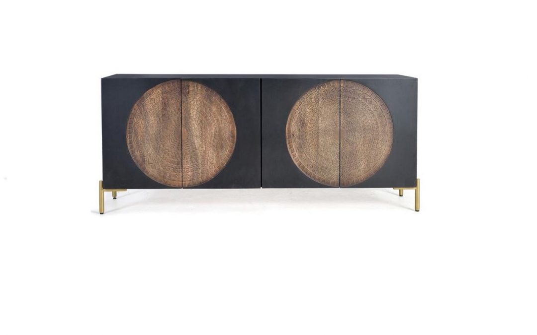 APARADOR 4 PUERTAS MADERA DE MANGO / METAL MED: 173 X 45 X 77 CM ALTO