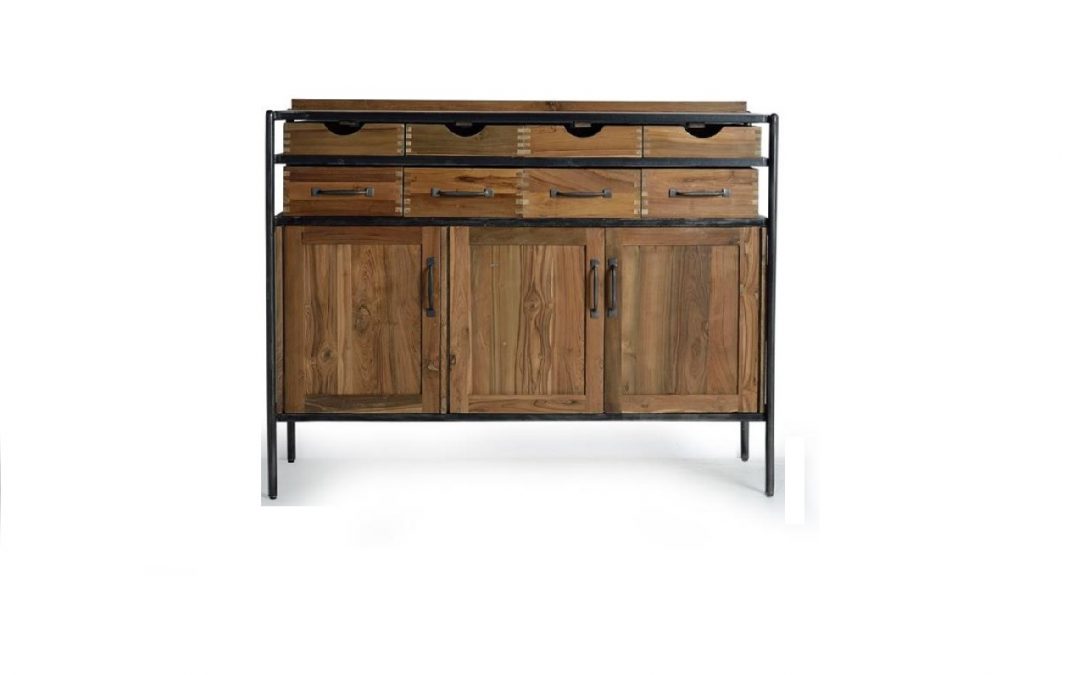 APARADOR 8 CAJONES 3 PUERTAS MADERA DE TECA / MANGO MED: 140 X 40 X 110 CM ALTO