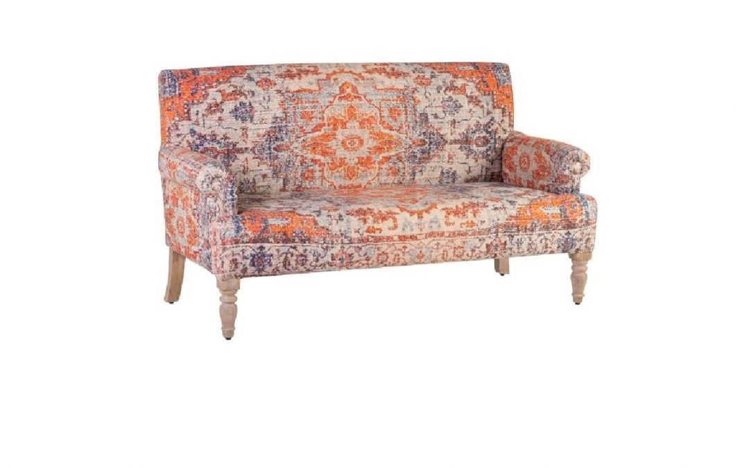 SOFÁ MARRAKECH NARANJA MADERA DE MANGO / TAPIZADO ALGODÓN MED: 147 X 76 X 88 CM ALTO