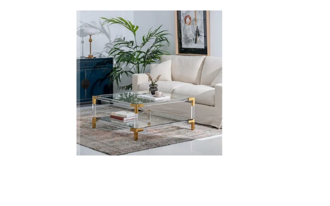 MESA DE CENTRO DE CRISTAL TEMPLADO DE 8MM TRANSPARENTE MED: 100 X 100 X 45 CM ALTO