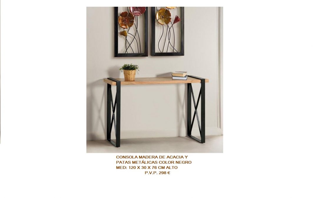 CONSOLA MADERA Y METAL