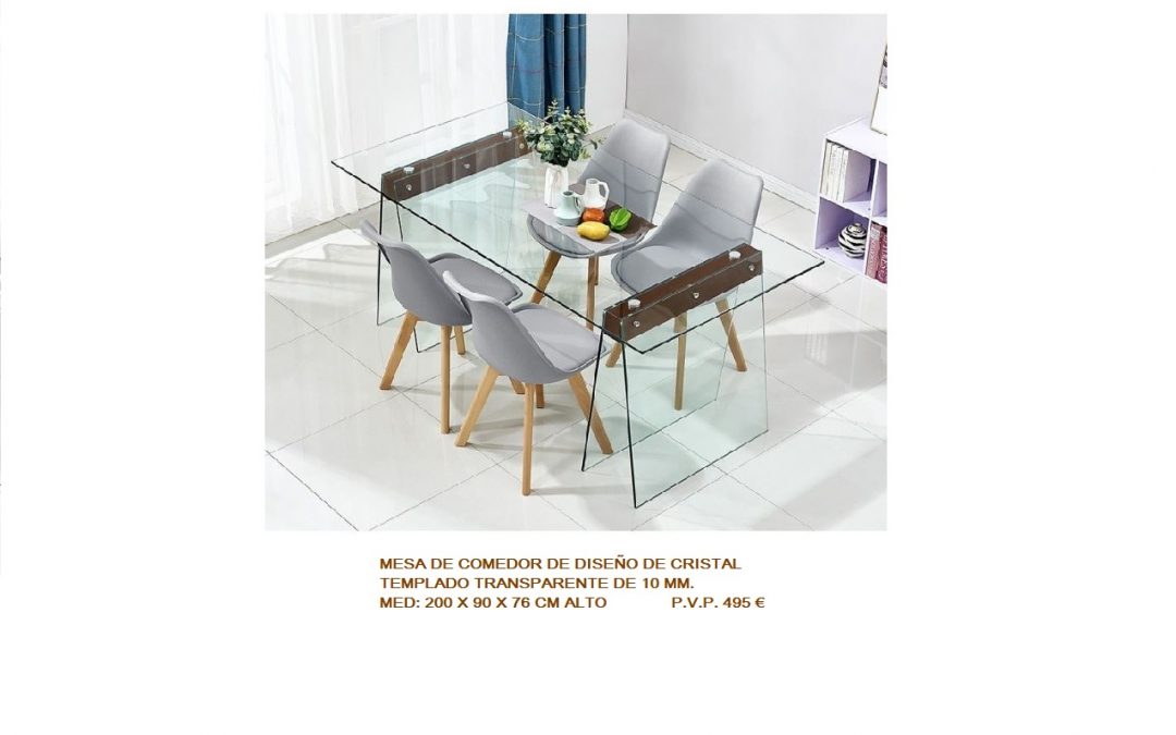 MESA DE COMEDOR DISEÑO CRISTAL TEMPLADO