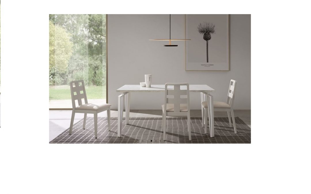 MESA DE COMEDOR FIJA O EXTENSIBLE EN CHAPA NATURAL O MELAMINA VARIAS MEDIDAS Y ACABADOS