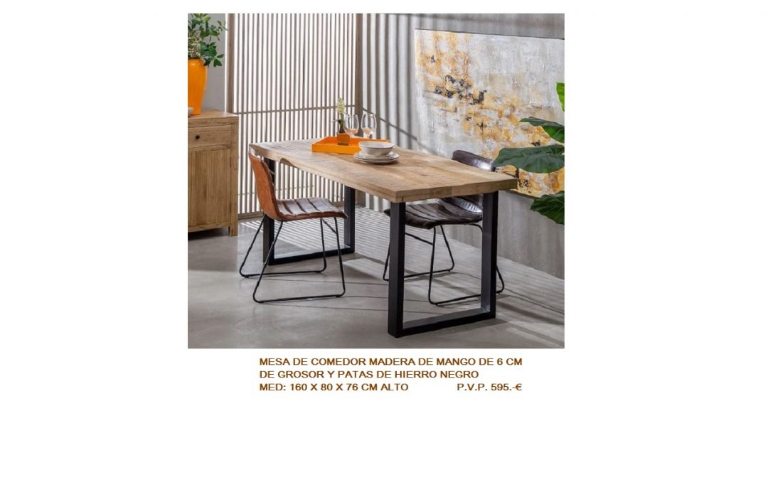 MESA DE COMEDOR MADERA MANGO / HIERRO