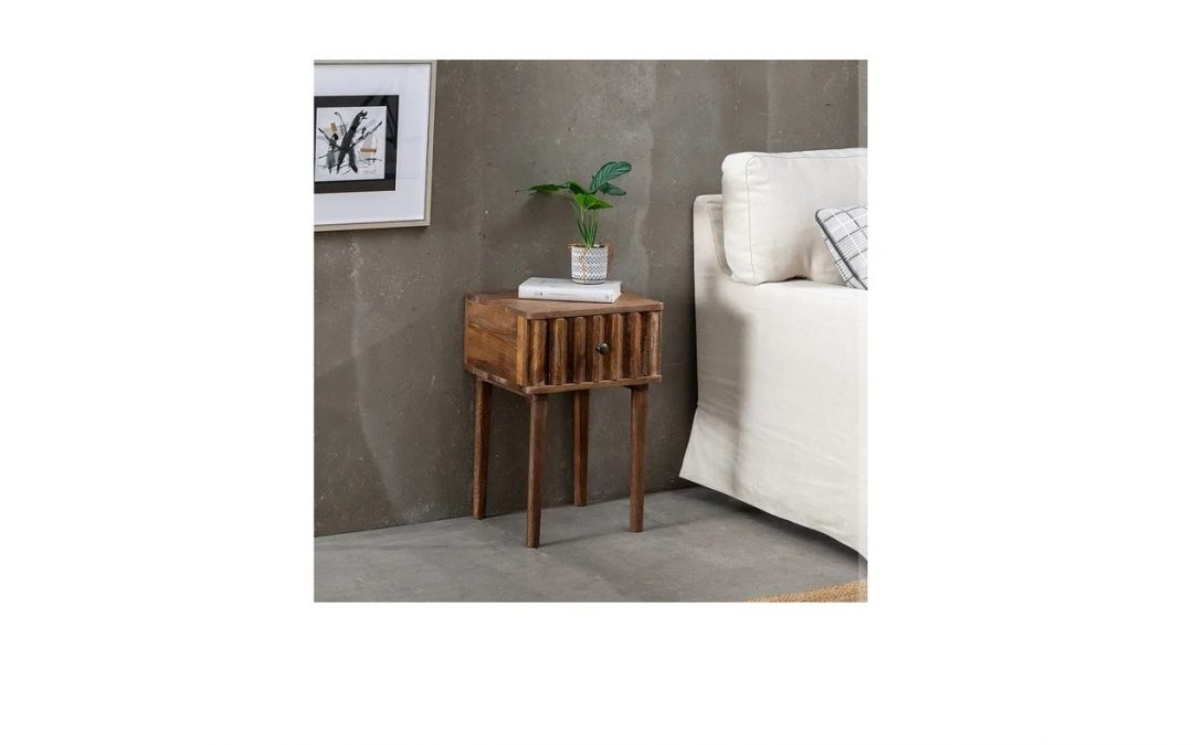 MESITA 1 CAJÓN MADERA DE MANGO MED: 38 X 36 X 58 CM ALTO