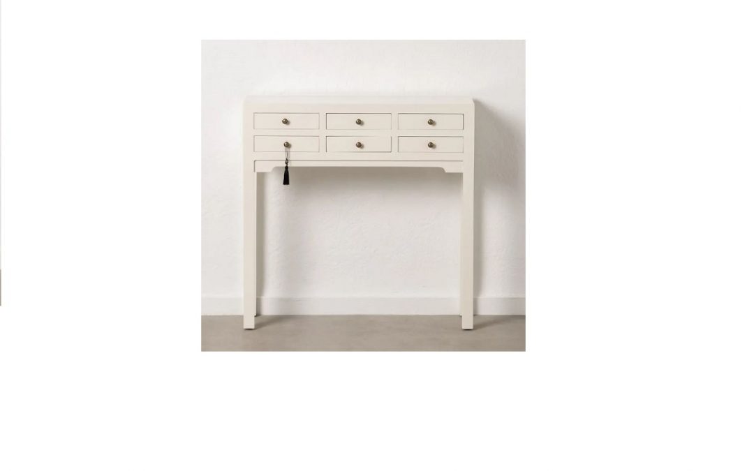 CONSOLA 6 CAJONES MADERA LACADO BLANCO MED: 85 X 26 X 85 CM ALTO (TAMBIÉN EN COLOR TEJA Y AZUL Y EN MEDIDA DE 63 X 26 X 85 CM ALTO)