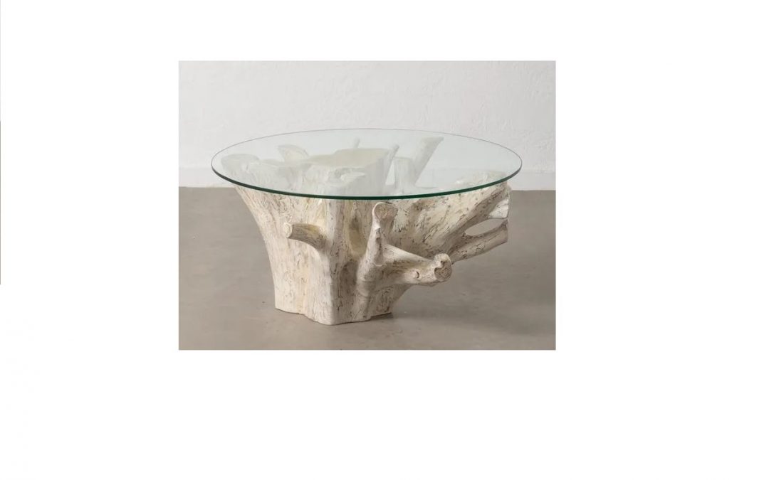 MESA DE CENTRO MADERA DE TECA / CRISTAL MED: 90 X 90 X 45 CM ALTO