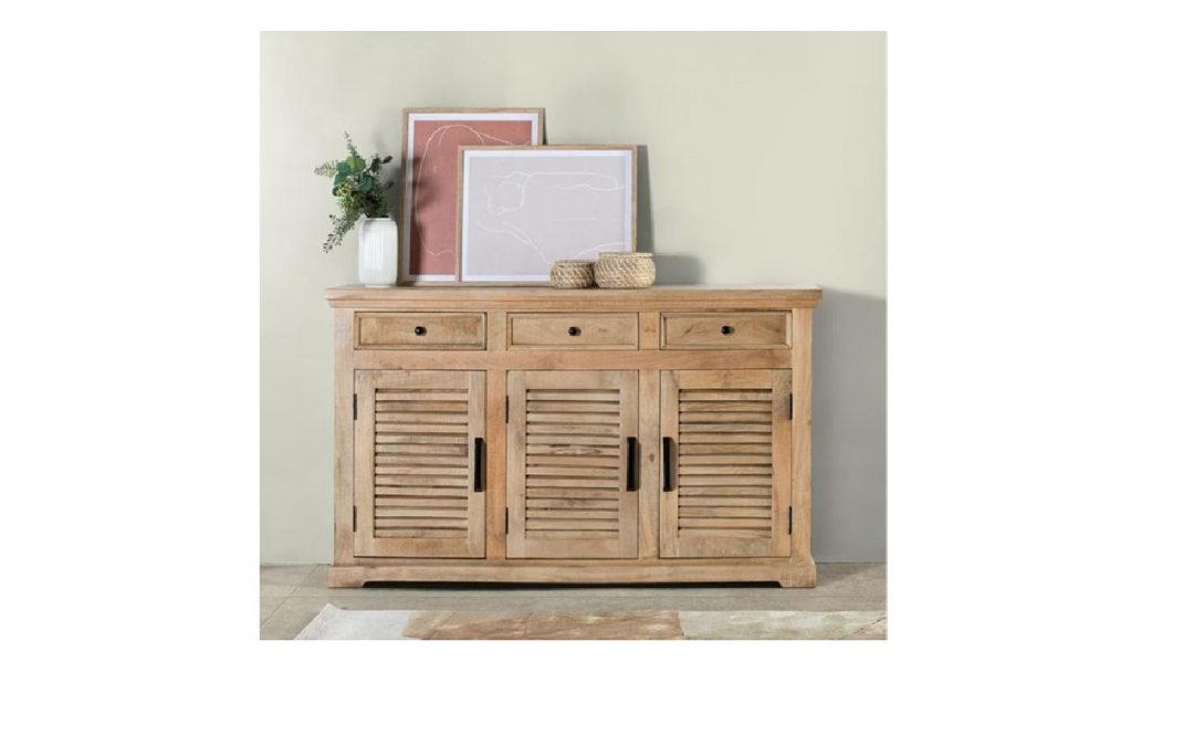 APARADOR 3 PUERTAS 3 CAJONES MADERA MACIZA DE MANGO MED: 150 X 40 X 90 CM ALTO