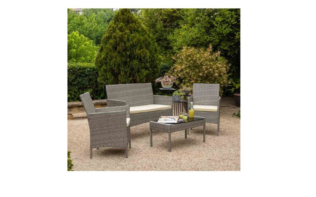 CONJUNTO DE JARDÍN COMPUESTO POR: SOFÁ, 2 SILLONES Y MESA MEDIDAS SOFÁ: 109 X 54 X 86 CM ALTO MEDIDAS SILLÓN: 56 X 54 X 86 CM ALTO MEDIDAS MESA: 86 X 41 X 39 CM ALTO (COJINES INCLUÍDOS) (TAMBIÉN EN COLOR MARRÓN)