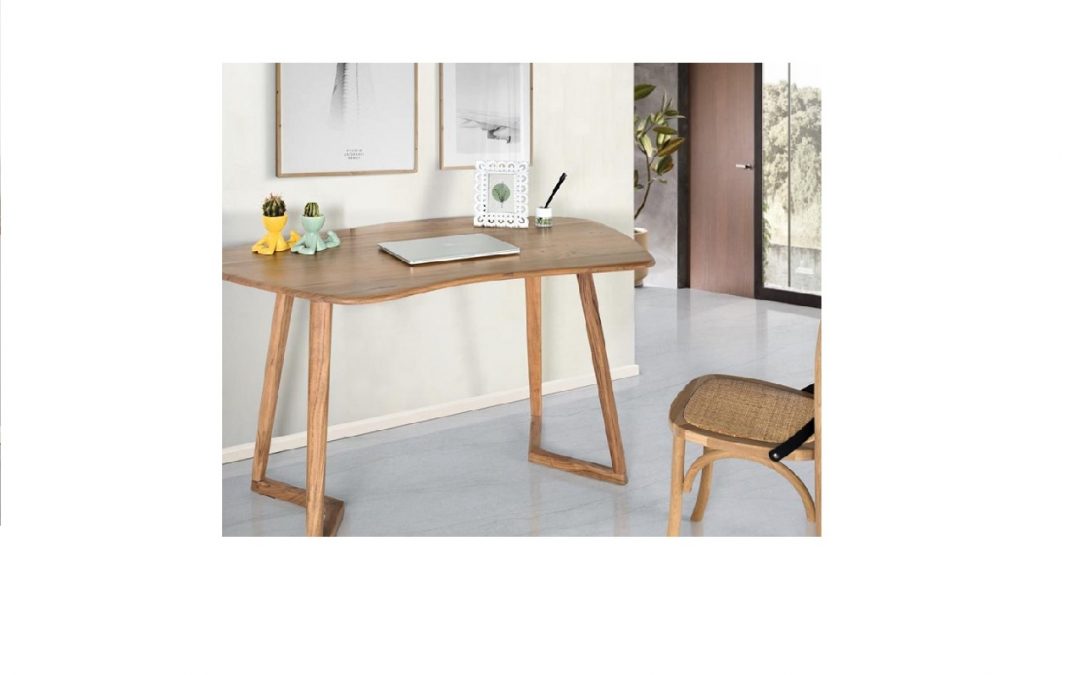 ESCRITORIO MADERA DE ACACIA MACIZA CON TAPA IRREGULAR MED: 140 X 85 X 76 CM ALTO
