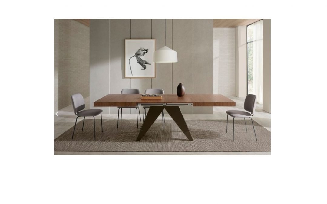 MESA DE COMEDOR EXTENSIBLE CON FABRICACIÓN EN CHAPAS NATURALES DE MADERA Y MELAMÍNICOS VARIAS MEDIDAS Y ACABADOS
