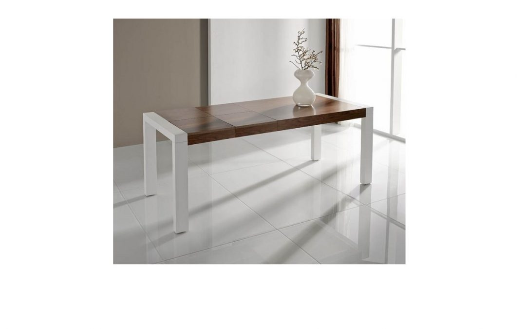 MESA DE COMEDOR EXTENSIBLE CON SISTEMA DE BLOQUEO MADERA DE HAYA O NOGAL AMERICANO (BARNIZADOS O LACADOS A ELEGIR) MED: 120 / 140 X 90 CM (CON 2 EXTENSIBLES DE 40 CM)