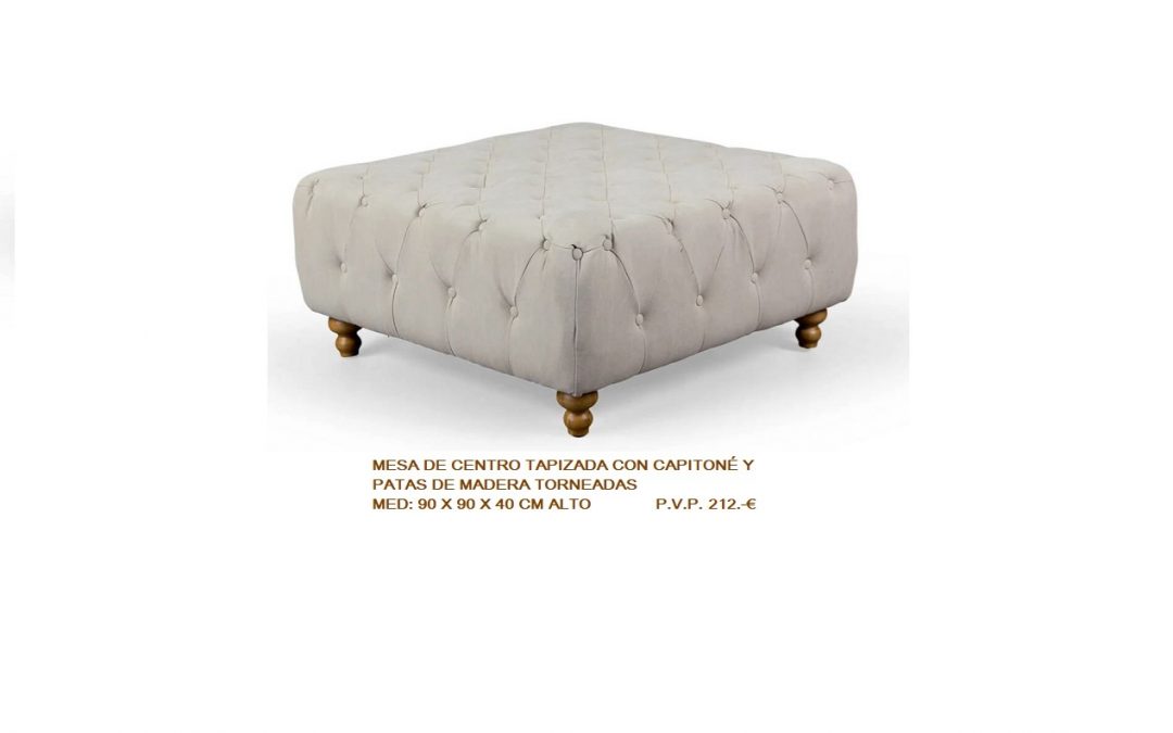 MESA DE CENTRO TAPIZADA CAPITONÉ