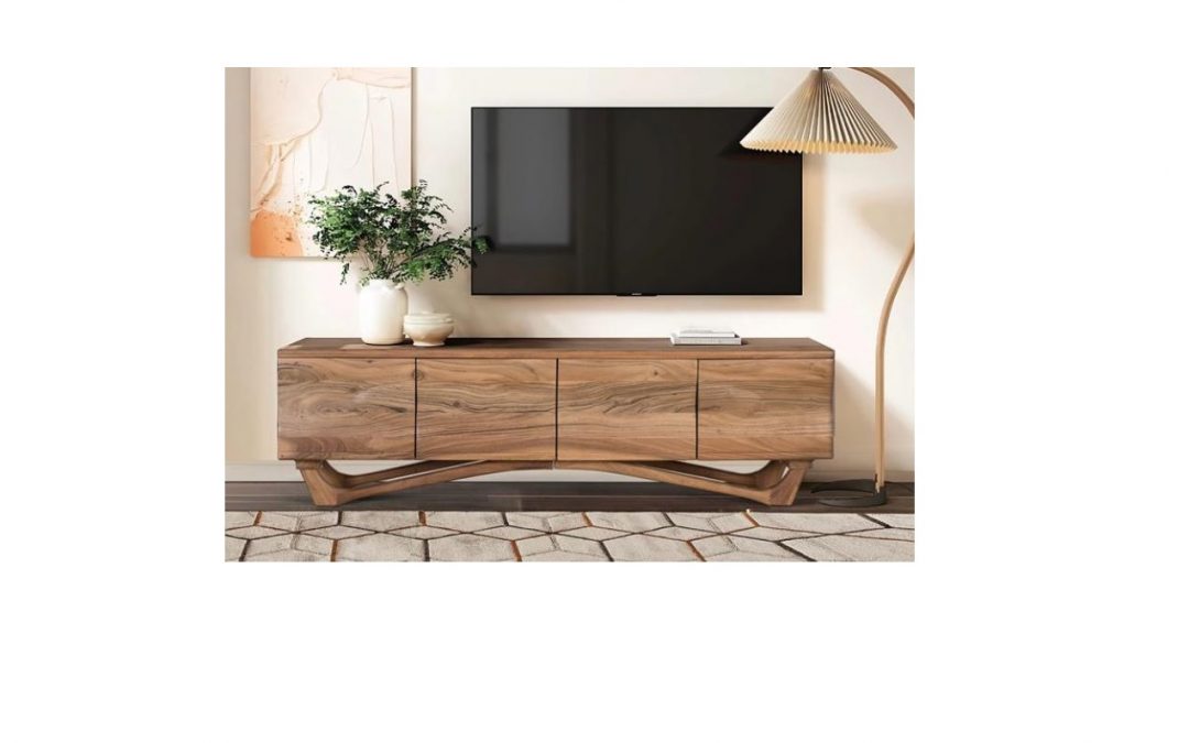 MUEBLE T.V. 4 PUERTAS MADERA DE ACACIA MED: 170 X 40 X 50 CM ALTO