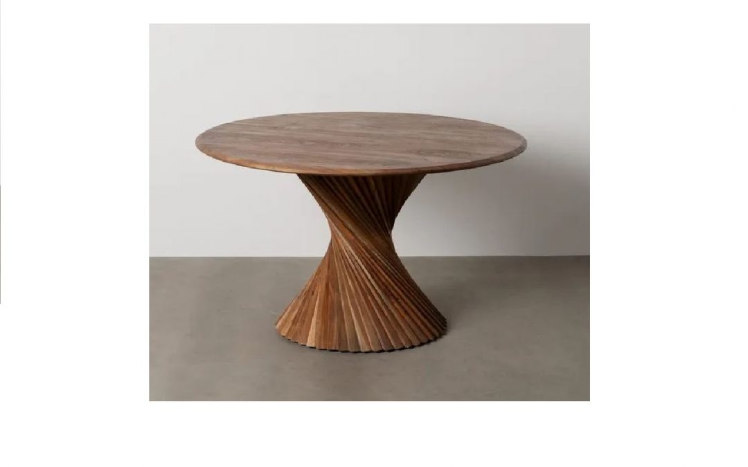 MESA DE COMEDOR MADERA DE ACACIA CON TABLERO DE 2,8 CM DE GROSOR MED: 130 X 130 X 76 CM ALTO