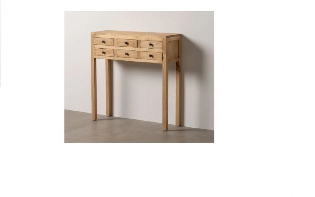 CONSOLA 6 CAJONES MADERA DE MINDI MED: 85 X 26 X 85 CM ALTO