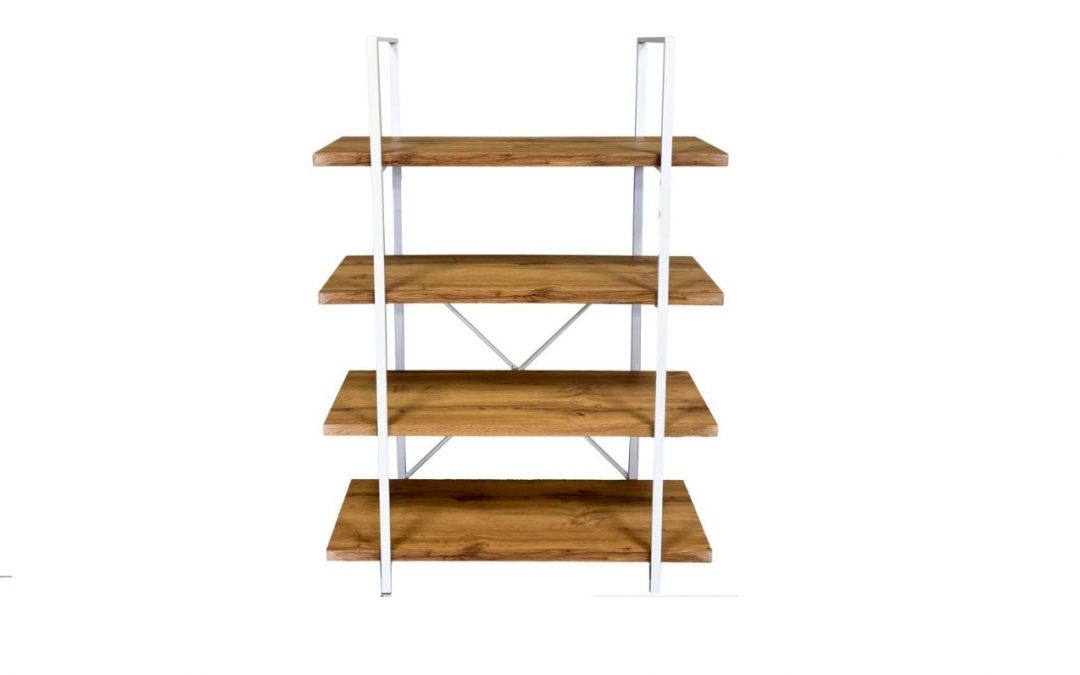 ESTANTERÍA 4 ESTANTES METAL COLOR BLANCO / MADERA MED: 100 X 33 X 140 CM ALTO (TAMBIÉN MEDIDA DE 100 X 33 X 106 CM ALTO Y DE 100 X 33 X 174 CM ALTO) (TAMBIÉN METAL EN COLOR NEGRO)