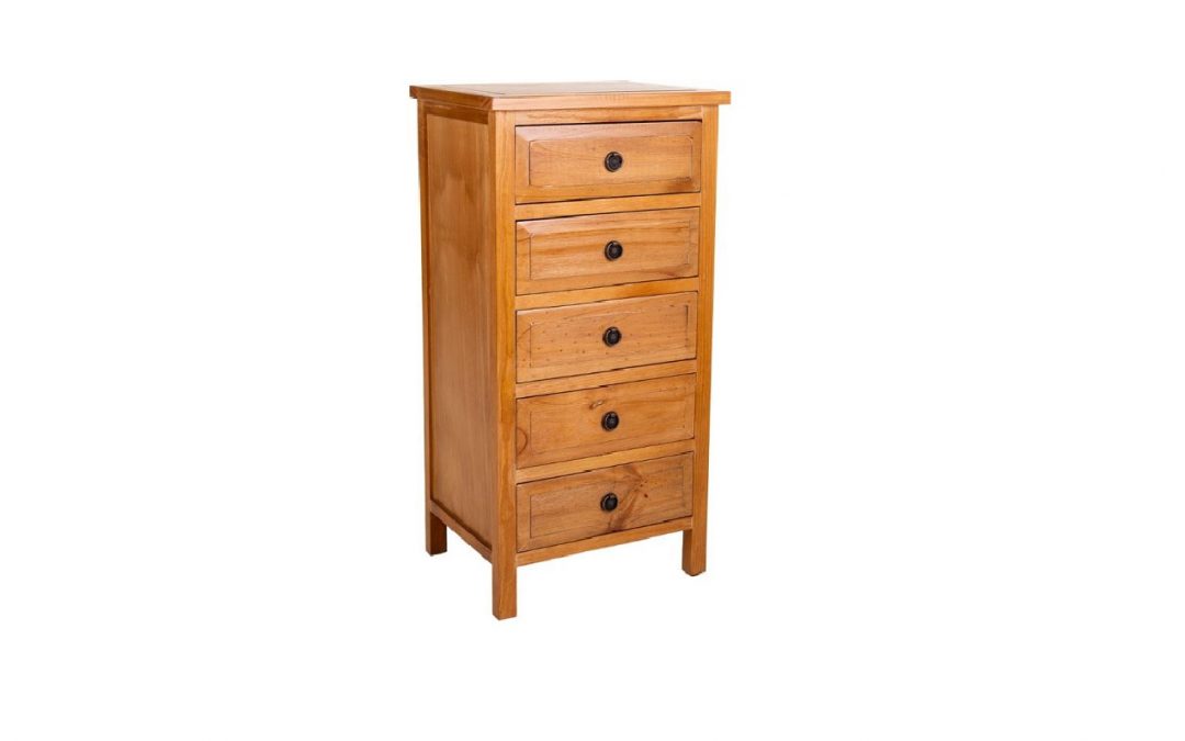CHIFFONNIER 5 CAJONES MADERA MED: 47 X 37 X 93 CM ALTO