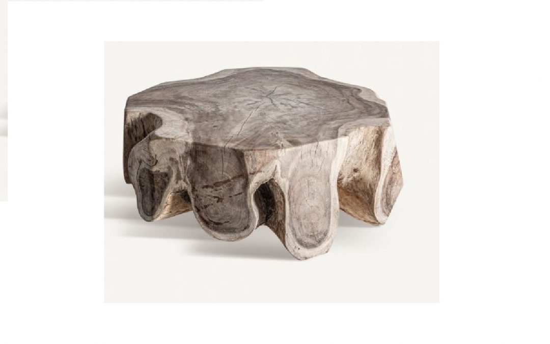 MESA DE CENTRO ESTILO ÉTNICO MADERA DE SUAR MACIZO MED: 100 X 40 X 116 CM ALTO (PIEZA ÚNICA)