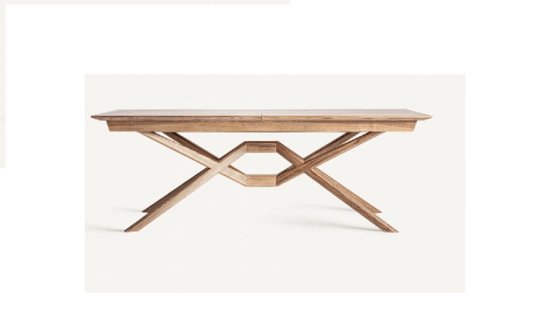MESA DE COMEDOR EXTENSIBLE ESTILO CONTEMPORÁNEO MADERA DE FRESNO MED: 220 X 100 X 78 CM ALTO