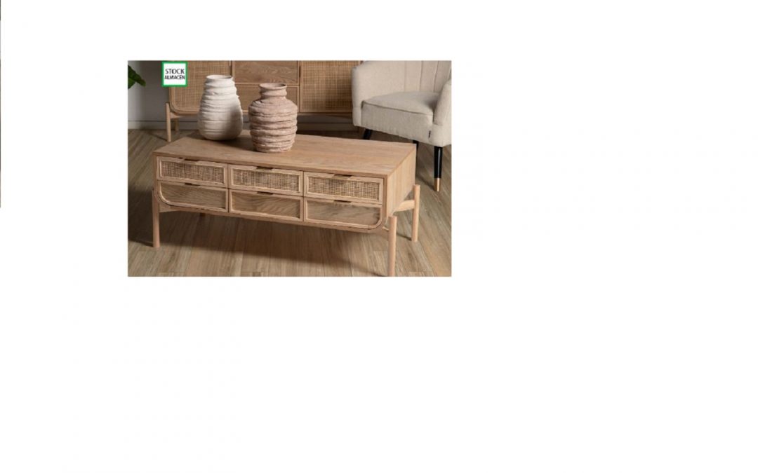 MESA DE CENTRO 6 CAJONES MADERA MED: 110 X 56 X 45 CM ALTO