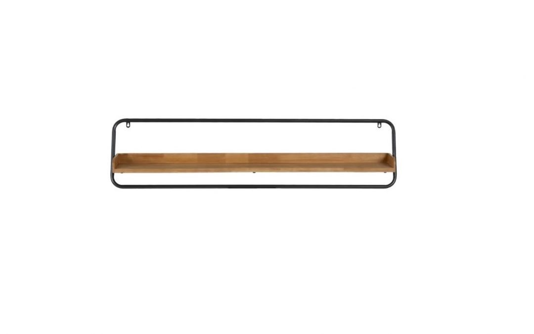 ESTANTERÍA DE PARED MADERA / HIERRO MED: 120 X 18 X 30 CM ALTO (TAMBIÉN MEDIDA DE 80 CM)
