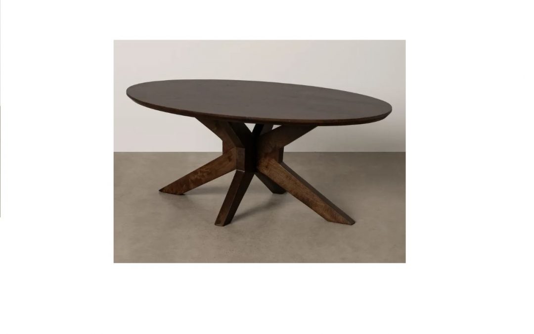 MESA DE CENTRO OVALADA MADERA DE MANGO MED: 110 X 60 X 43 CM ALTO