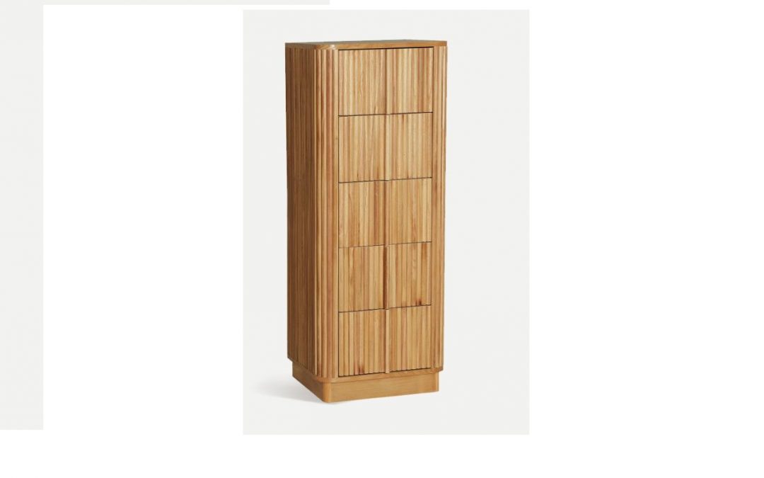 CHIFFONNIER 5 CAJONES MADERA MED: 45 X 40 X 115 CM ALTO