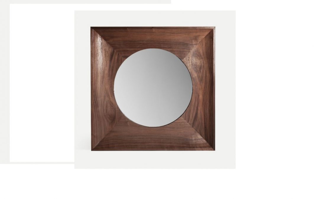 ESPEJO ESTILO NÓRDICO MADERA DE NOGAL MED: 115 X 7 X 115 CM ALTO