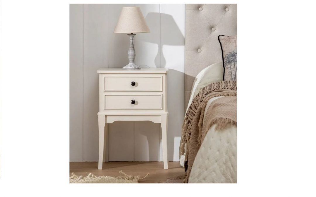 MESITA 2 CAJONES MADERA DE PINO LACADA MED: 41 X 38 X 56 CM ALTO