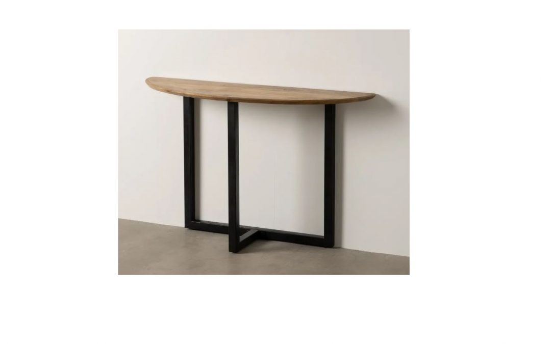 CONSOLA MADERA DE MANGO Y PATAS DE HIERRO MED: 120 X 35 X 76 CM ALTO