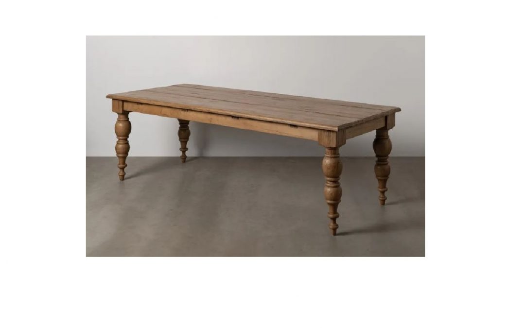 MESA DE COMEDOR MADERA DE ROBLE RECUPERADO MED: 240 X 98 X 77 CM ALTO