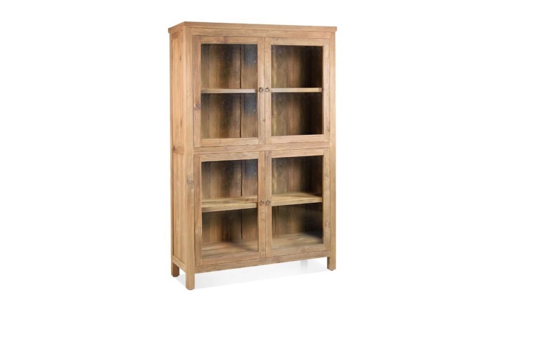 VITRINA 4 PUERTAS MADERA DE TECA MED: 116 X 41 X 182 CM ALTO