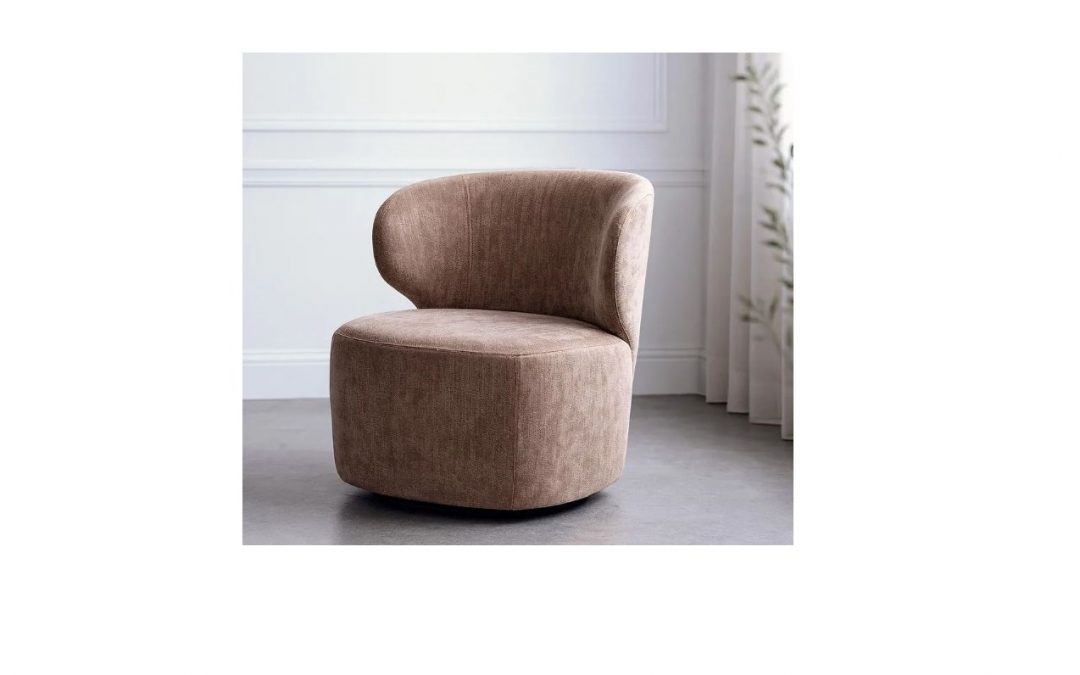 SILLÓN GIRATORIO TAPIZADO COLOR TAUPÉ MED: 73 X 68 X 74 CM ALTO (TAMBIÉN EN COLOR BEIGE)