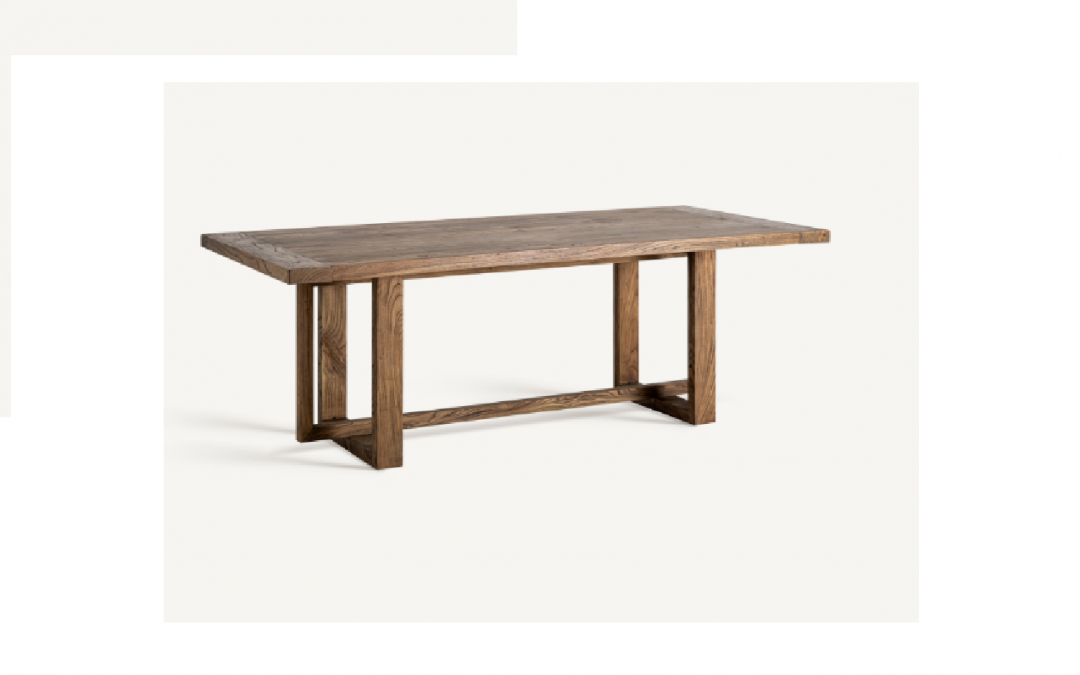 MESA DE COMEDOR FIJA MADERA DE OLMO MED: 220 X 100 X 75 CM ALTO (TAMBIÉN DE MED: 185 X 90 X 75 CM ALTO)