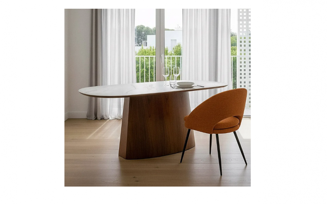 MESA DE COMEDOR TAPA TOP CERÁMICO 6 MM. IMITACIÓN MÁRMOL Y PATA DM MED: 180 X 90 X 75 CM ALTO