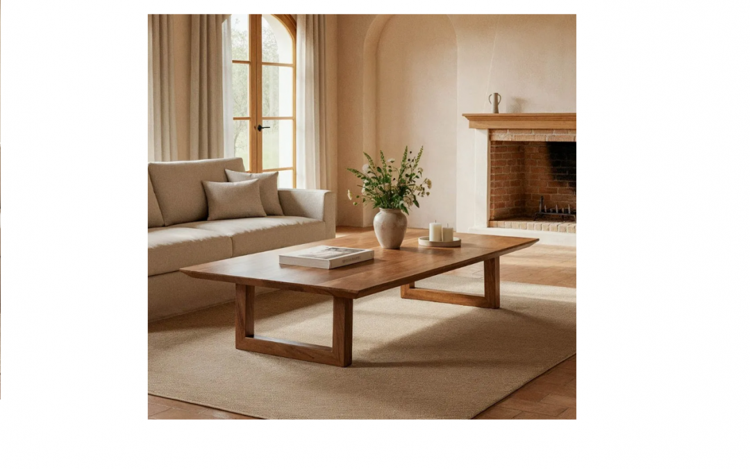 MESA DE CENTRO MADERA DE ACACIA 4 CM DE GROSOR MED: 150 X 70 X 30 CM ALTO