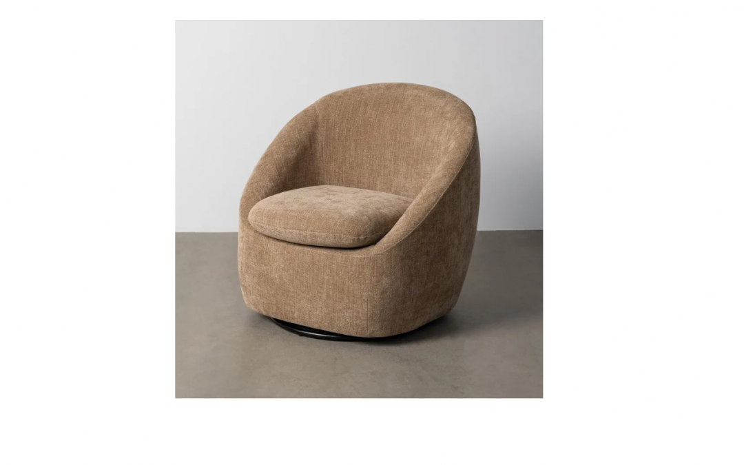 SILLÓN GIRATORIO TAPIZADO COLOR TOPO MED: 72 X 63 X 73 CM ALTO (TAMBIÉN EN COLOR BEIGE)