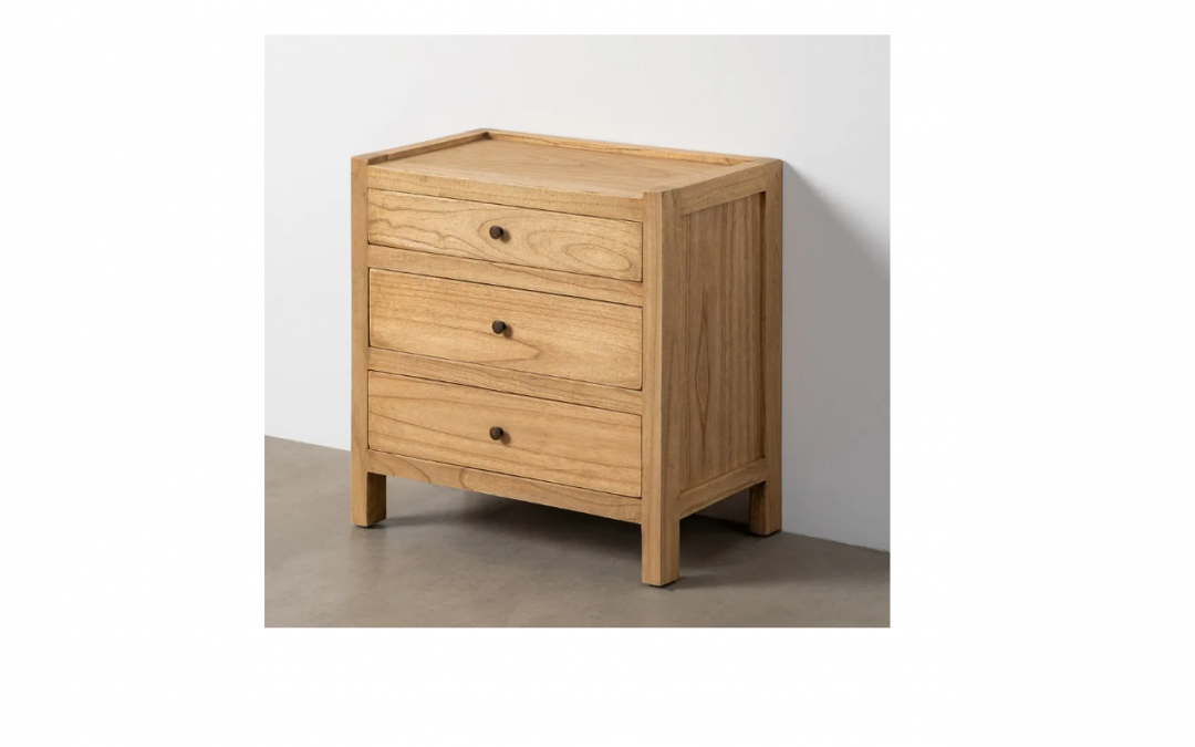 MESITA 3 CAJONES MADERA DE MINDI MED: 65 X 40 X 65 CM ALTO