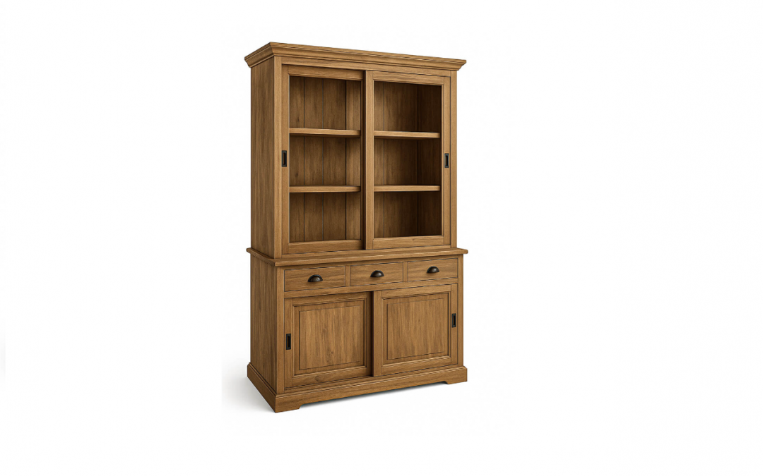 ALACENA 3 CAJONES 4 PUERTAS CORREDERAS MADERA DE TECA MACIZA MED: 151 X 53 X 220 CM ALTO