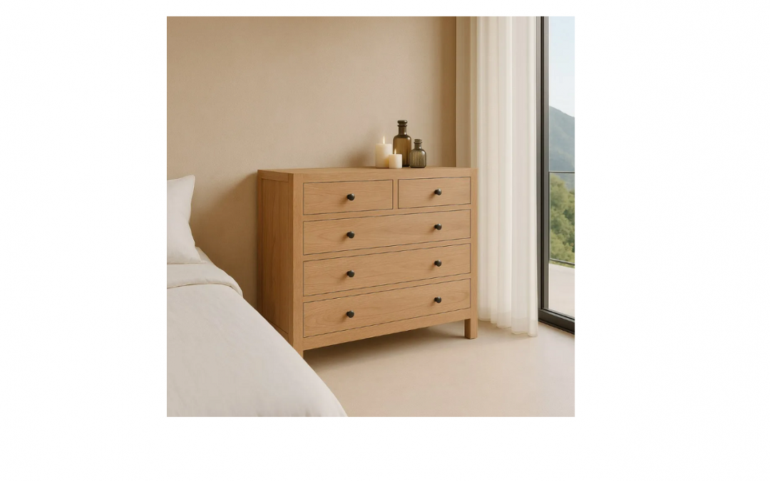 CÓMODA 5 CAJONES MADERA DE MINDI MED: 100 X 40 X 90 CM ALTO