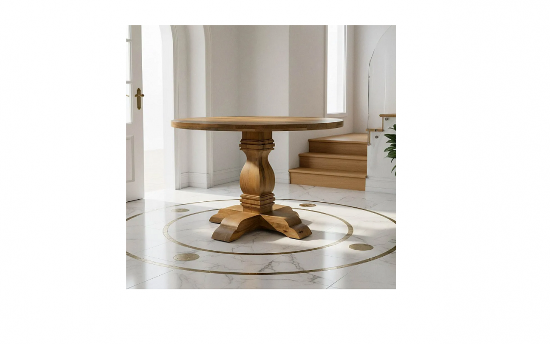 MESA DE COMEDOR FIJA MADERA DE MANGO (GROSOR TABLERO 4 CM) MED: 120 X 120 X 76 CM ALTO