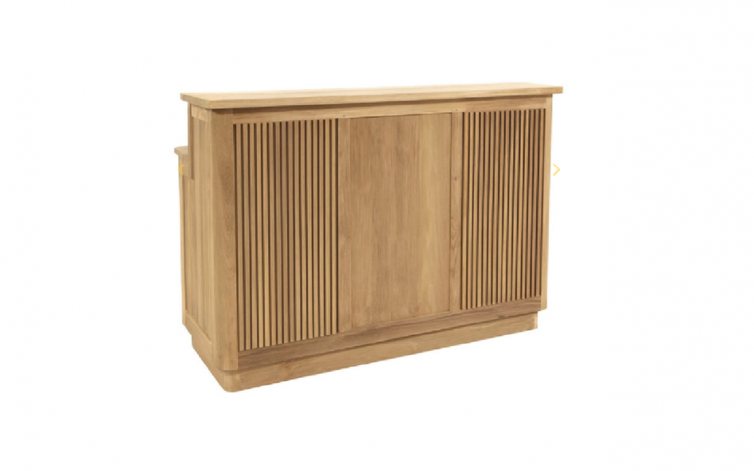 MOSTRADOR BAR  MADERA DE TECA MED: 156 X 63 X 108 CM ALTO